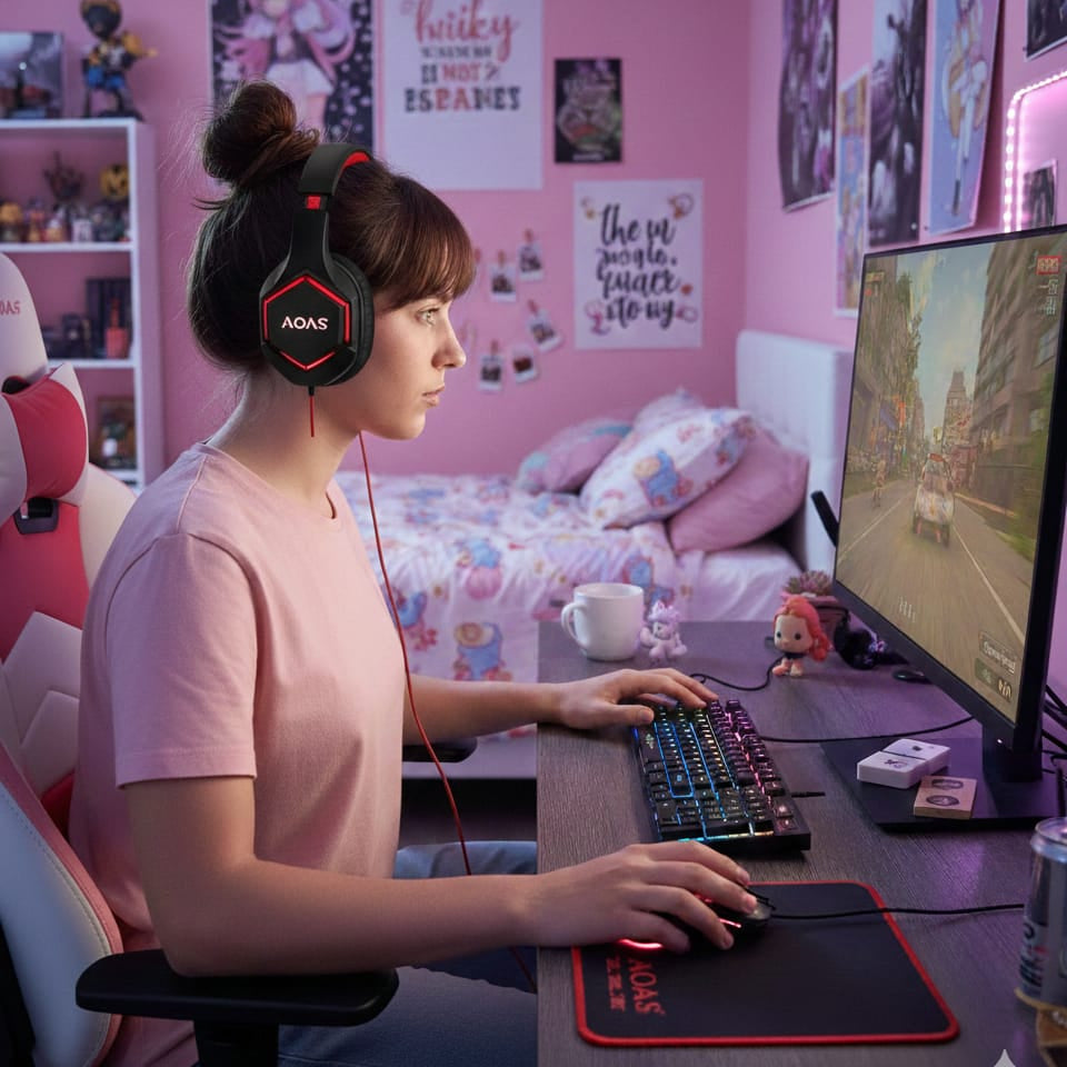Kit Gamer Rgb 4 Piezas Set Aoas