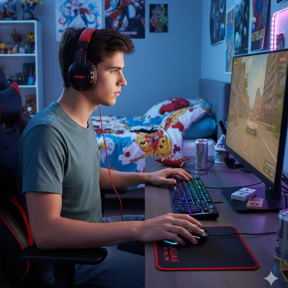 Kit Gamer Rgb 4 Piezas Set Aoas